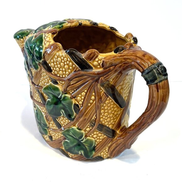 Vintage HALDON GROUP Ceramic Watering Can Lattice Ivy Leaf Japan Pottery - Picture 3 of 9